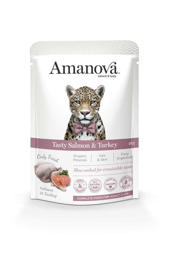 Amanova Cat Pouch Adult Grain-free Salmon & Turkey 85 gr